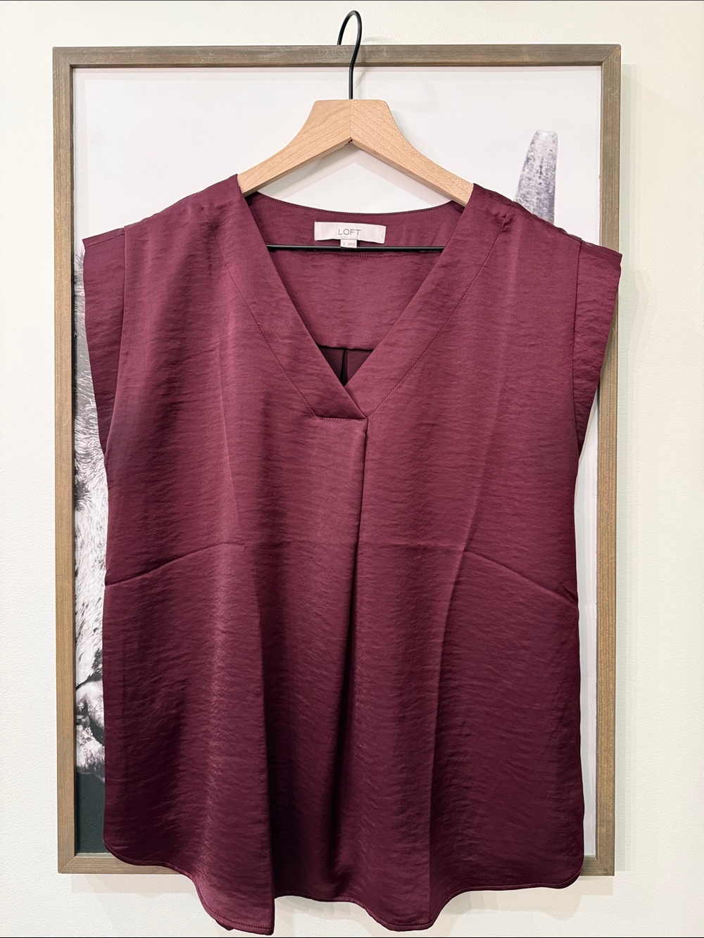 💜 LOFT V-Neck Short Sleeved Blouse
